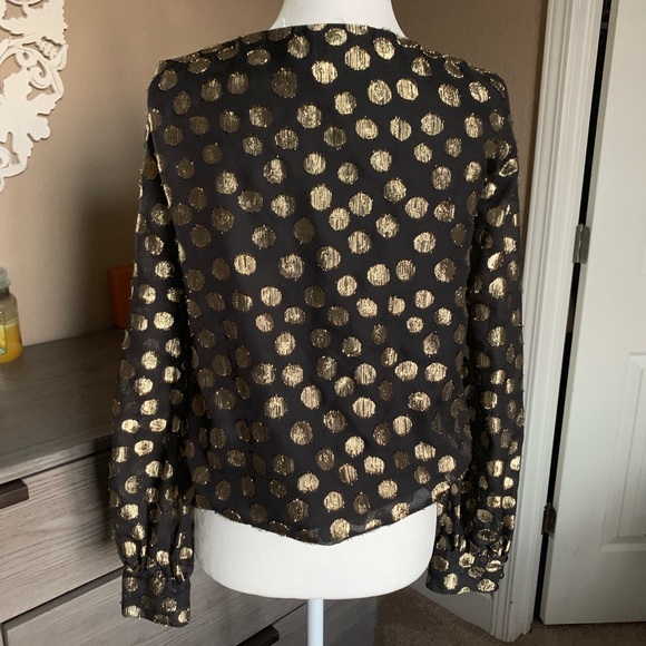 For love and lemons lottie tie front dot blouse xs - Picture 9 of 10